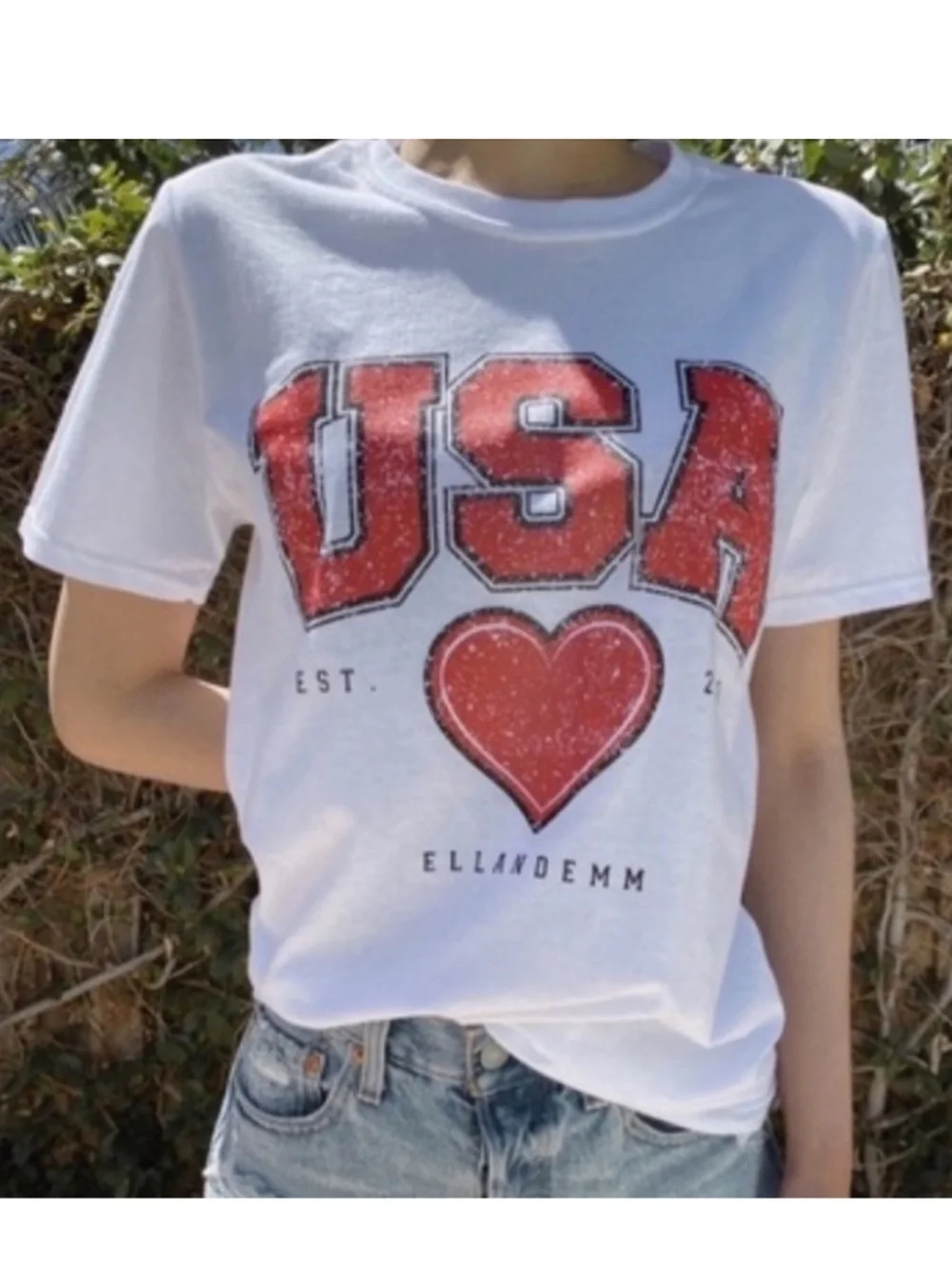 ELL and Emm | Tee | USA Heart Tee